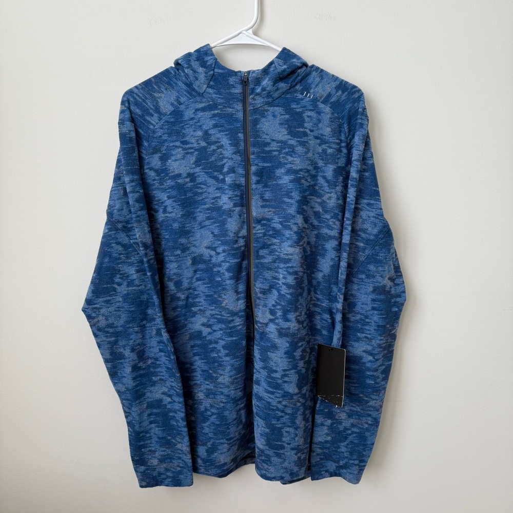 NEW Lululemon Surge Warm Full Zip Rulu Data Rush Mini‎ Jacquard Mineral Blue XL